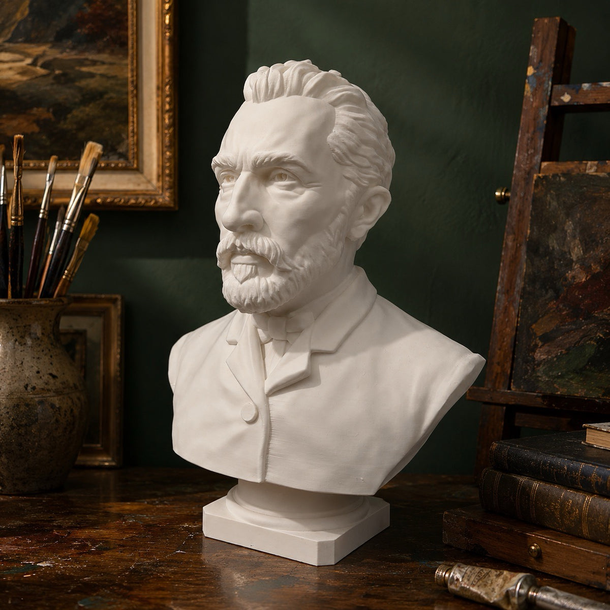 Vincent van Gogh Büste – Hauptansicht der 3D-gedruckten Skulptur