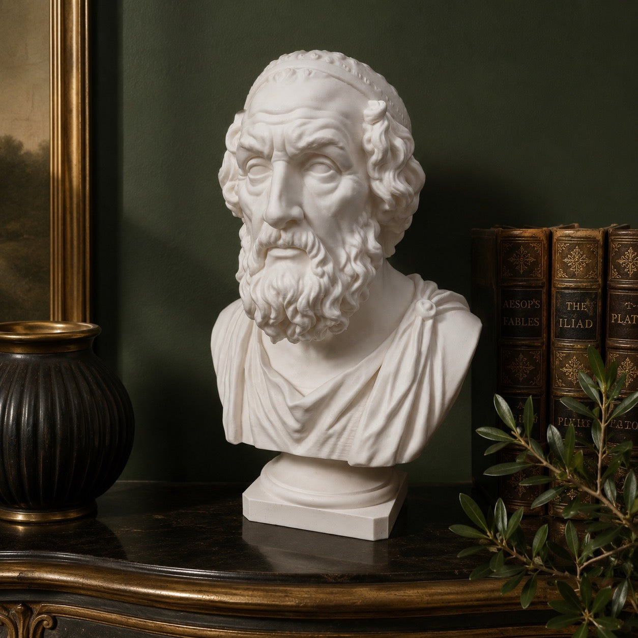 Homer Büste – Hauptansicht der 3D-gedruckten Skulptur