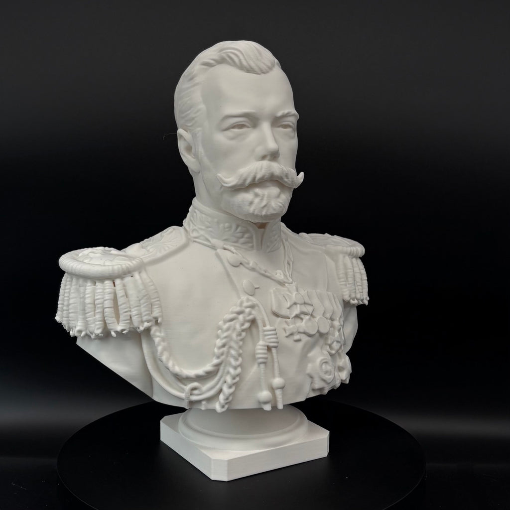 Zar Nikolaus II Romanov Büste – detailreiche Frontansicht