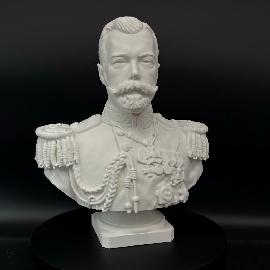 Nikolaus II Büste – Seitenansicht der 3D-gedruckten Skulptur