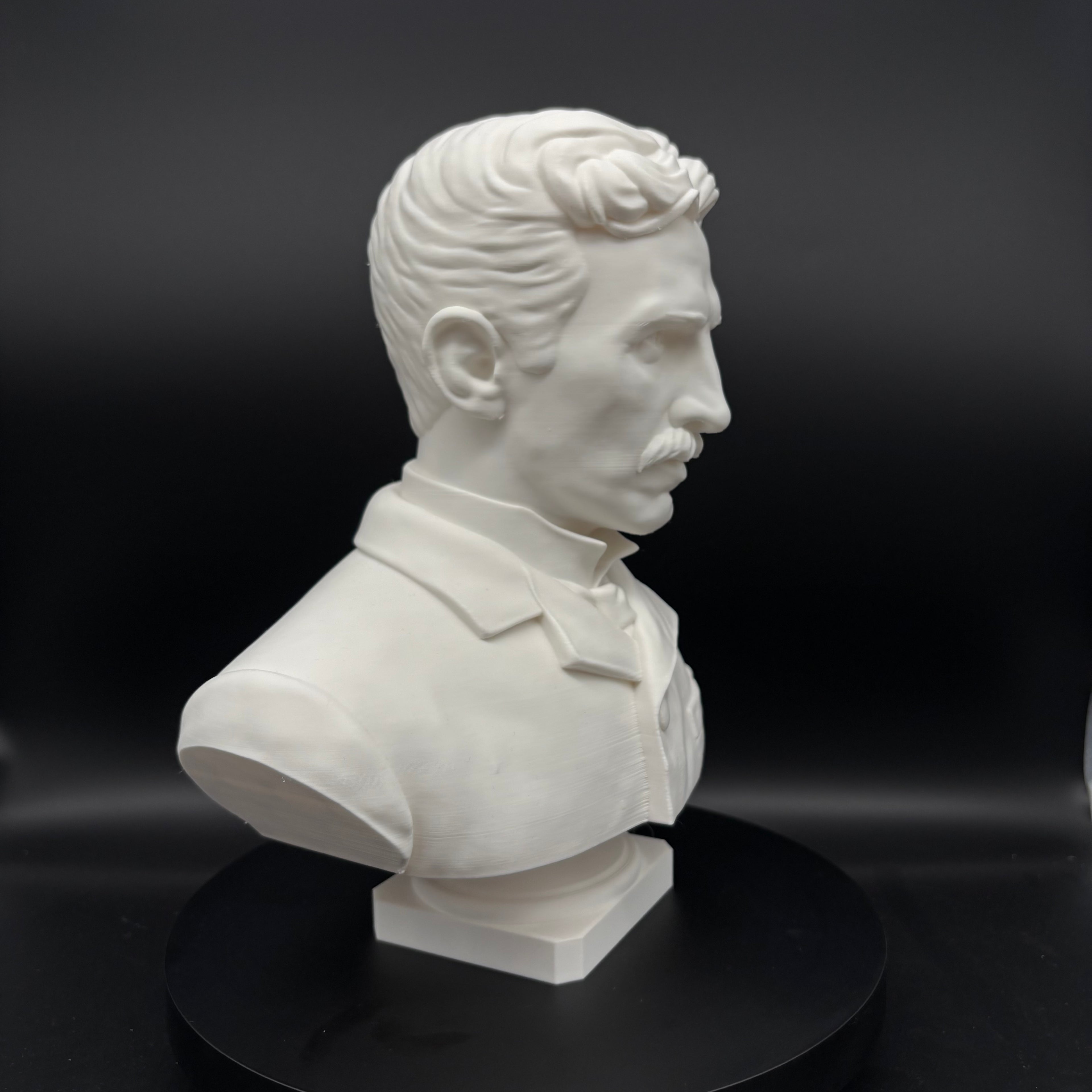 Nikola Tesla Büste – Detailansicht der Büste, Produktfoto 05
