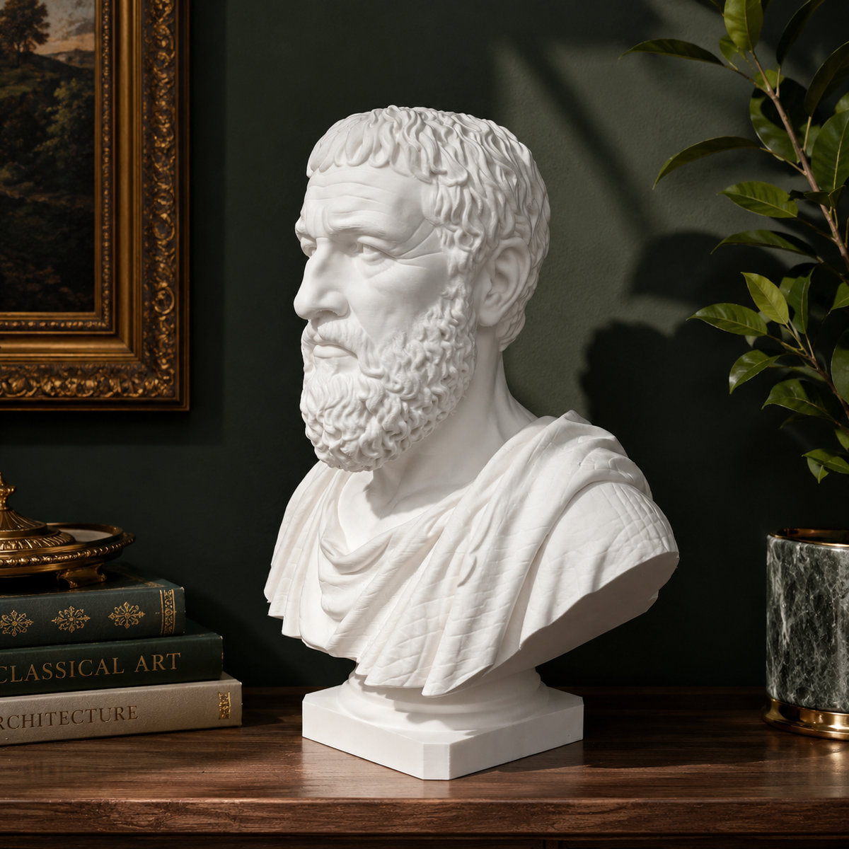 Platon Büste in Weiß – klassische Skulptur des griechischen Philosophen