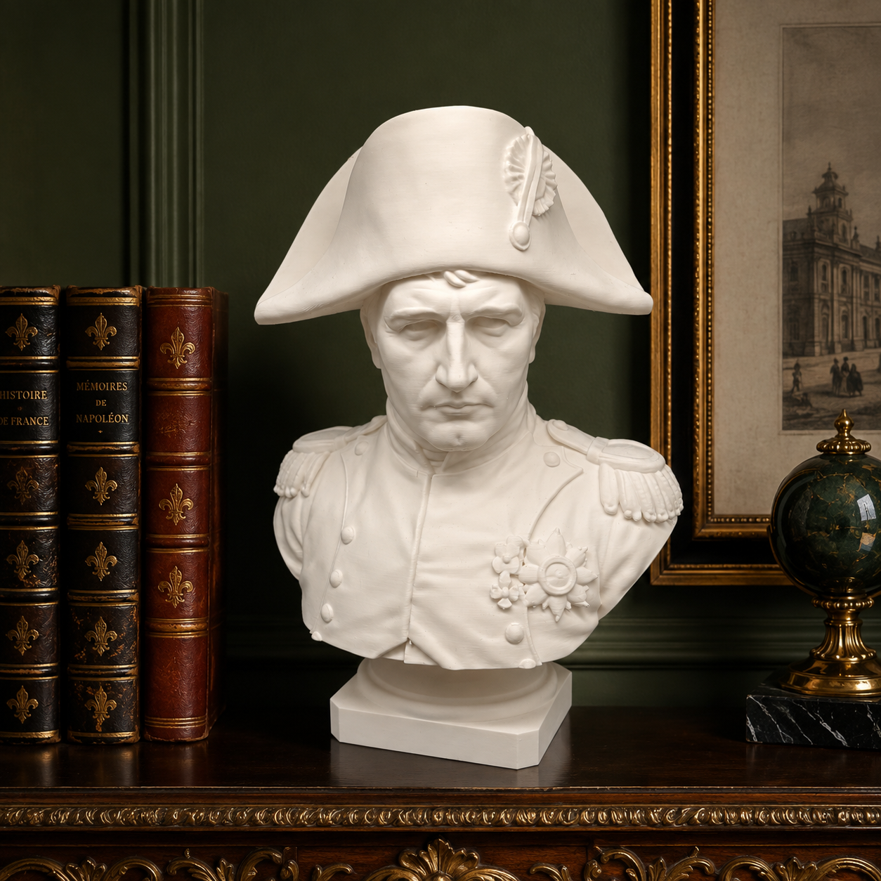 Napoleon Bonaparte Büste – Hauptansicht der 3D-gedruckten Skulptur