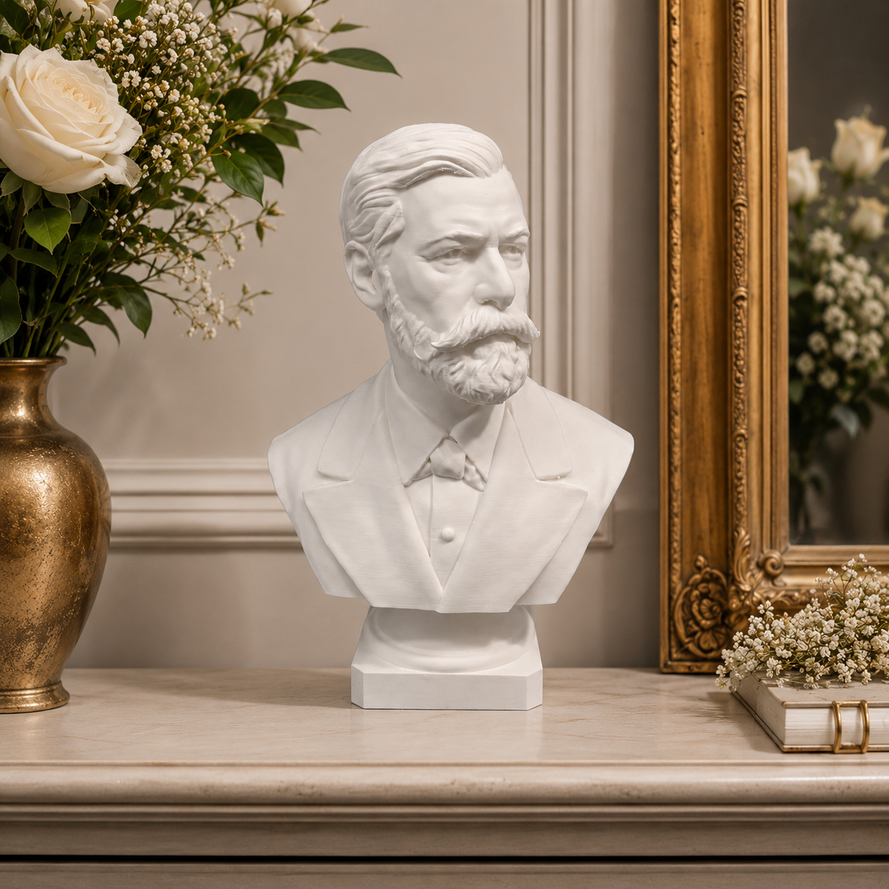 Sigmund Freud Büste – weiße 3D-gedruckte Psychologie Skulptur