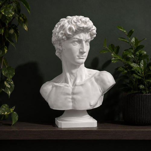 David nach Michelangelo – Renaissance-Büste und klassische Kunstskulptur – Produktfoto 1